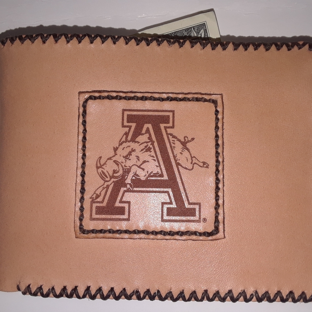 Handmade Arkansas "A" Razorback Wallet